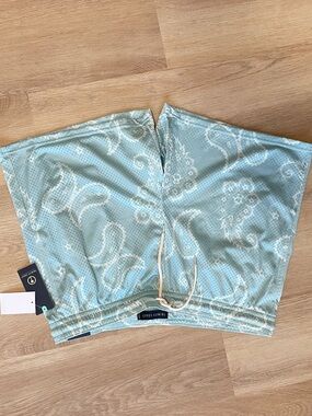 Trinity Light Blue Paisley Mesh Sweatshorts